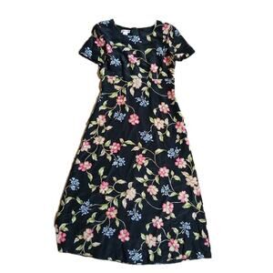 Vintage Talbots‎ Women's Sz 6 Maxi Dress Multicolor Floral 100% Silk